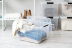 IRIS USA 40 QT Plastic Storage Box with Lid and Latches - 6 Pack - BPA-Free, See-Through Organizing Solution, Durable Nestabl