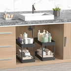 Sooyee 4 Tier Wide Storage Cart Mobile Shelving Unit Organizer Slide Out Storage Rolling Utility Cart Tower Rack for Kitchen 