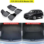 TPE Floor Mats for Mazda CX5 2013-2016 All Weather Car Floor Liners Fit Mazda CX5 2013-2016 Accessories Black