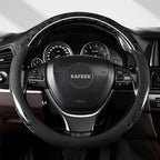 KAFEEK Wood Grain Steering Wheel Cover Microfiber Leather Universal 14 1/2-15 inch, Car Steering Wheel Cover Men Women, Comfo