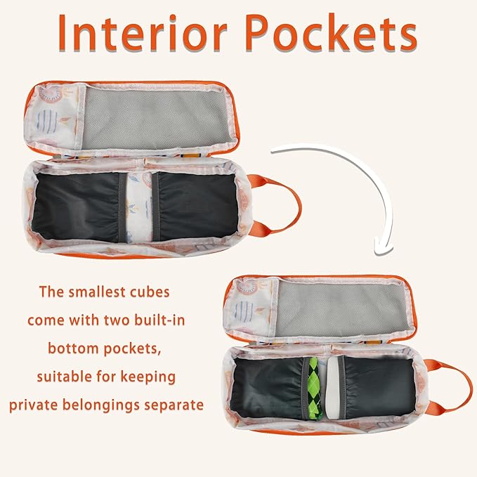 7 Pcs Compression Packing Cubes for Travel Luggage, Lightweight Suitcase Organizer Bags Set, Compression Packaging Cube for T