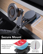 ESR for MagSafe Car Mount, Magnetic Car Mount,Dashboard/Tesla Touchscreen Phone Holder, Magnetic Phone Holder for Car, for iPhone 16/16e/15/14/13/12, S25,Charging Not Supported(2 Metal Rings included)