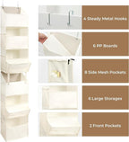 GRANNY SAYS Over The Door Organizer, 6-Shelf Detachable Behind the Door Storage with 8 Pockets, Waterproof Anti Tilt 40lb Lar