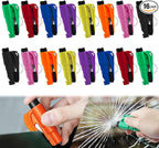 16Pcs Car Window Breaker Key Chains, Portable 3 in 1 Glass Breaker/Seat Belt Cutter/Survival Whistle, Safety Emergency Escape