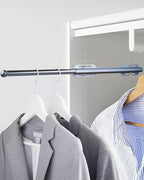 Valet Rod for Closet Pull Out, 12" Adjustable extending closet rod, Standard Retractable closet rod organization rack, Valet 