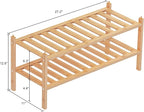 Dranixly Shoe Rack, 2-Tier Bamboo Stackable Shelf Storage Organizer, Stand for Closet, Entryway, Hallway, Bathroom and Living