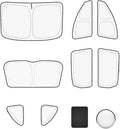 Windshield Sun Shade for Honda CRV 2017-2022，8PCS Full Coverage, 310T Reflective Fabric, Blocks 99% UV Rays, Keeps Car Cool, Easy to Install and Store