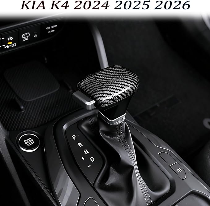 Gear Shift Cover,for 2024-2026 Kia K4/Kia Carnival 2025/k5 2025 /Kia Sorento 2024-2026,Car Center Console Gear Shift Knob Cover Trim Cap - Carbon Fiber
