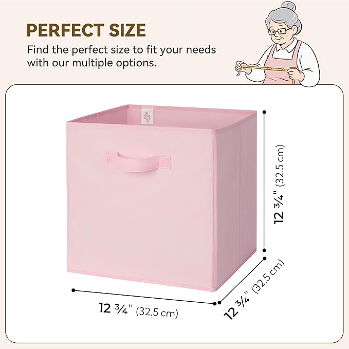 GRANNY SAYS Cube Storage Bins, 13x13 Cube Storage Organizer, Fabric Collapsible Storage Bins with Handle, Storage Cubes for S
