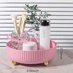 Anyoifax Makeup Perfume Organizer Tray 360 Degree Rotating Lazy Susan Skincare Lotion Organizer Spinning Cosmetics Storage fo