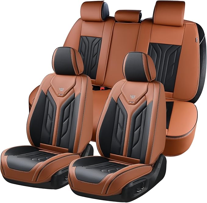 Coverado Seat Covers, Car Seat Covers Full Set, Leather Seat Covers for Cars, Automotive Seat Covers Car Seat Protector Car A