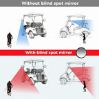 10L0L Golf Cart Mirror Universal for Yamaha, Club Car, EZGO, No Drilling Extra Large Side Rear View with Blind Spot Mirror Folding Adjustable 180 Degree