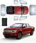 Sun Shades for Ford F-150 2015-2020 Windshield Sunshade Accessories Full Window Shades for F-150 Front Rear Side Window Covers Fixed with Inserts Sun Visor Blocker Privacy Car Keep Car Cool 6 PCS