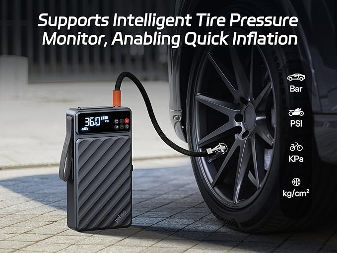 Pelsee 3500A Jump Starter with Air Compressor, 20000mAh Portable Car Battery Jump Starter, 45W Fast Charge, 12V Battery