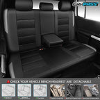 CAR PASS Memory Foam Back Car Seat Covers,Thick 3D Foam Mesh Bench Seat Covers Leather Metallic, Air Cool Rear Seat Cover Bla