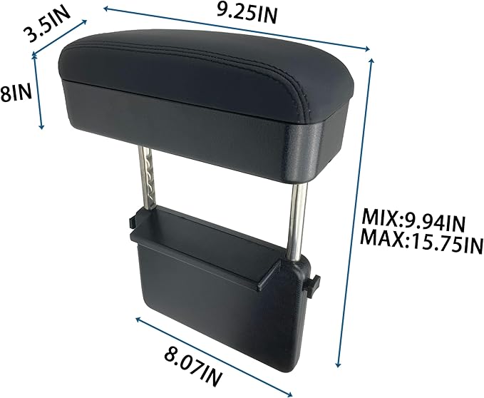 Arm Rest for Car,Car armrest Car arm Rest,Seat Gap Storage Box,Car Seat Gap Filler Organizer,Forearm Wrist Support Adjustable Armrest,Car Central Liftable Armres Storage Organizer Box Black
