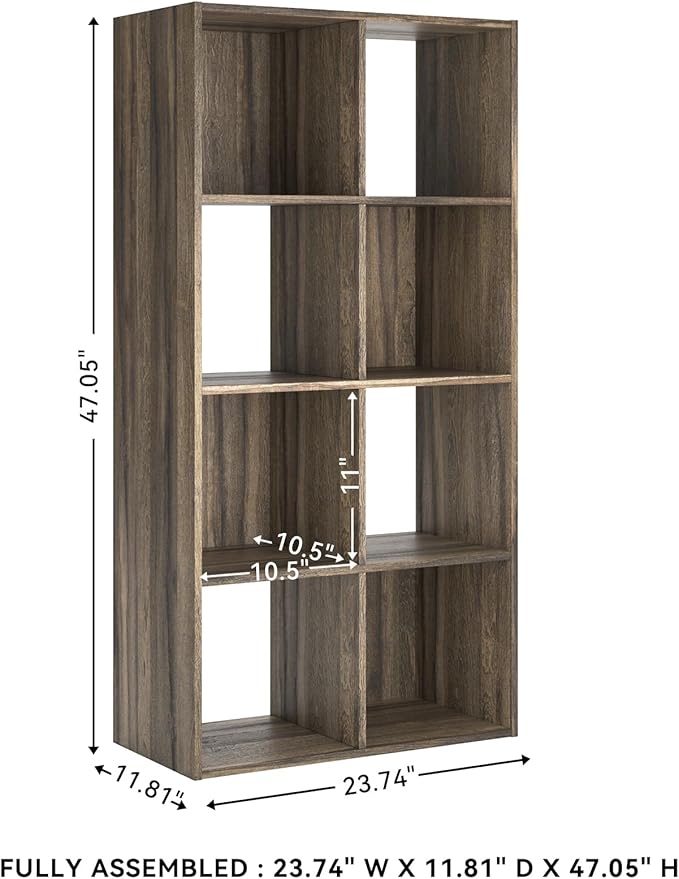 Signature Design by Ashley Shallifer 8 Cube Storage Organizer or Bookcase, Brown