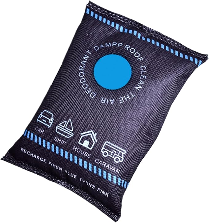 Car Interior Dehumidifier - Leak Proof Silicone Pellets Desiccant | Quick Reactivation Reusable Desiccant Envelopes, for
