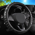 3D Massage Car Steering Wheel Cover,14.5-15 Inch Universal Black Carbon Fibre Leather Covers Breathable Anti-Slip Odorless St