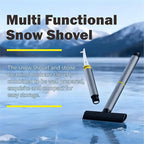 Mini Multi-Function Car Windshield Ice Scraper Set with Built-in Aluminum Alloy Tire Cleaning Hook,and Double-Sided Brush Head—Ideal for Christmas Car/SUV Water and Ice Removal (Gray)