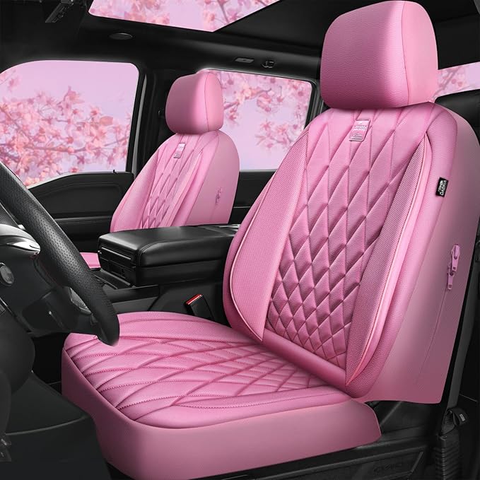 CAR PASS 5 Seats Piping Luxury Leather Seat Covers Full Set, Anti-Slip Waterproof Seat Covers Compatible with Front Armrests,