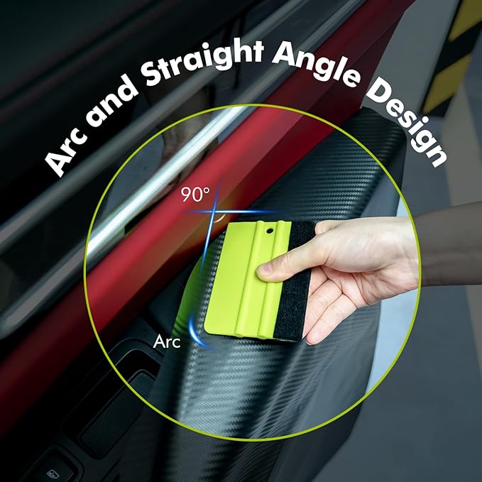 FOSHIO Bulldozer Squeegee Window Tint Kit, Car Squeegee for Windshields, Back Window, Felt Squeegee & 2 Felt Tape, Utility Knife & 10PCS Blades, 2 Micro Squeegee & Corner Squeegee Vinyl Wrap Tools