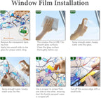 SOMWISE Frosted Glass Window Film, Heat Insulation, UV Block, Anti-Glare, One Way Privacy Tint, Static Cling for Home Bathroom Door, Renter Friendly, Day & Night Privacy