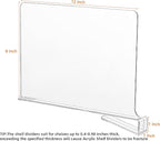 CY craft Acrylic Shelf Divider,Wood Shelf Dividers,Clear Closet Shelf Separators Clothing Organizer Perfect for Bedroom Shelv