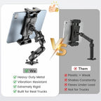 OHLPRO Tablet Mount for Truck - Heavy Duty Drill Base Tablet Holder for Car Dashboard, iPad Holder for All 5"-13" iPad Pro Samsung Galaxy Kindle fire Tablets and Car Wall etc. - 8-inch Aluminum Arm