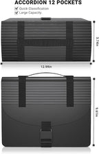 TOPCJ Expanding File Folders with Handle,Accordion File Organizer 13 Expandable Pockets,Portable Filing Box,Adjustable Suppor