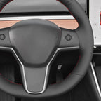 MEWANT Tesla Hand Stitched Steering Wheel Cover for Model 3/Y Accessories