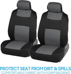 BDK PolyPro Car Seat Covers Full Set in Gray on Black, Front and Rear Split Bench Seat Covers for Cars, Easy to Install Car S