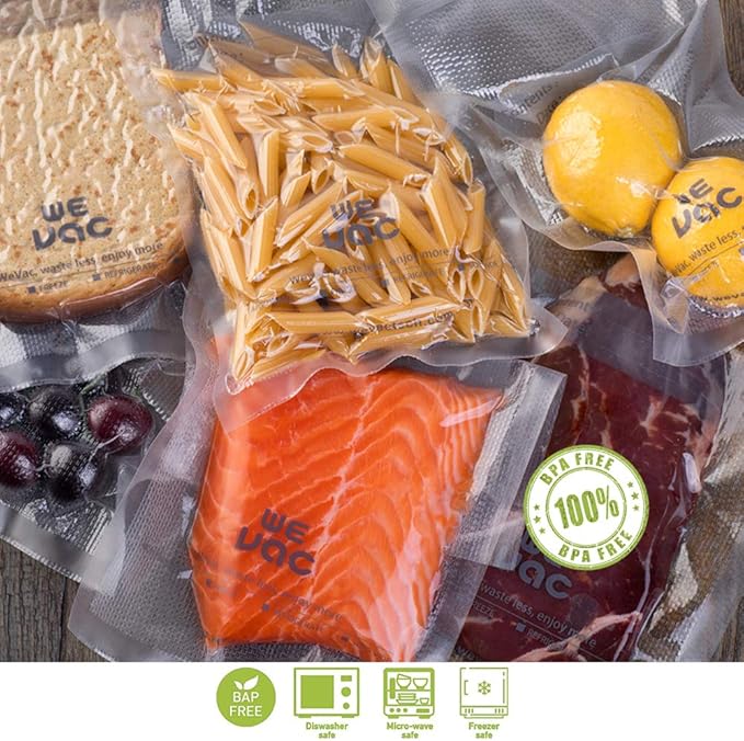Wevac Vacuum Sealer Bags 100 Pint 6x10 Inch for Food Saver, Seal a Meal, Weston. Commercial Grade, BPA Free, Heavy Duty, Grea