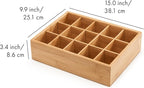 GOBAM Bamboo Closet Drawer Divider - Storage Organizer with 15 Compartments, Drawer Organizer, Storage Box for Belts, Ties, B