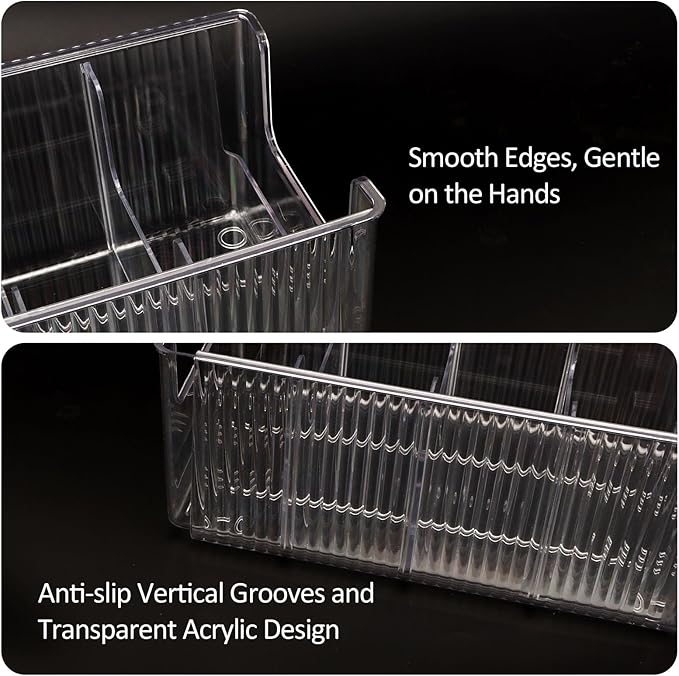 Clear Belt Organizer, Extendable Acrylic Belt Storage Holder with Adjustable Dividers, Belts Storage Container for Drawer and