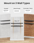 AMADA HOMEFURNISHING Floating Shelves, 47″ Large Wall Mounted Shelves for Bathroom, Bedroom, Living Room, Kitchen, Office, Ha