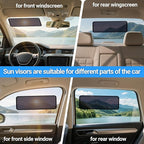 ZATOOTO Static Cling Car Sun Shade for Side Window & Windshield, 4 Pack Expandable Window Shade Sun Blocker Car Windshield Sunshade｜Reinforced Frame｜Anti-Glare｜(2 Pack, 9.84*7 in & 2 Pack, 15.7*7 in)