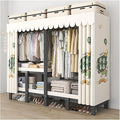 Foldable Portable Wardrobe Closet with Cover, Clothes Storage Closet, Clothing Racks for Hanging, Metal Organizer Rack Shelf 