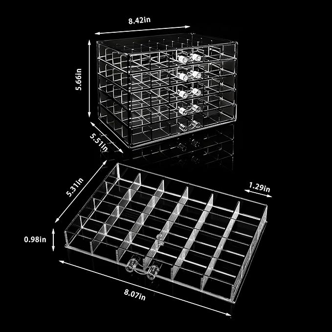 Clear Acrylic Jewelry Storage Box, Earring Jewelry Organizer with 5 Drawers, 5-Layer Jewelry Box for Women, Earrings Display 