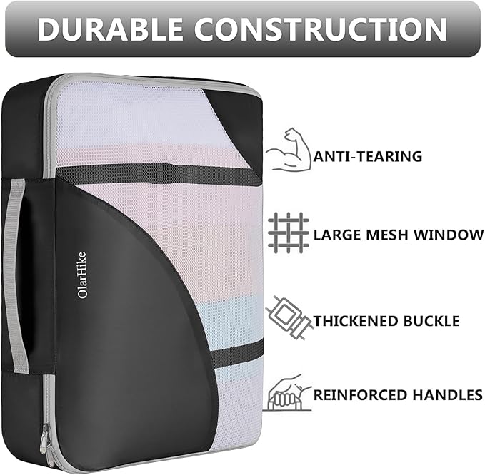 8 Set Packing Cubes for Travel, Gifts for Women Mom,Anti-Tearing Suitcase Organizer for Luggage with Shoe & Hanging Toiletry 