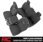 Rough Country Neoprene Seat Covers for Dodge Ram (2019-2024) - UV & Water Resistant, Foam Padded Truck Seat Covers - Full Set