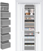 SpaceWhisper Over the Door Organizer, 6 Large Pocket Hanging Storage Organizer with 40lb Capacity, Space Saving for Nursery, 