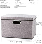 PRANDOM Foldable Storage Boxes with Lids [1-Pack] Linen Fabric Collapsible Storage Bins Organizer Containers Baskets Cube wit