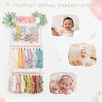 POVETIRE Headband Holder - Hair Bows Organizer & Display Storage Wall Hanging Decor for Baby Nursery & Toddler Girls Room