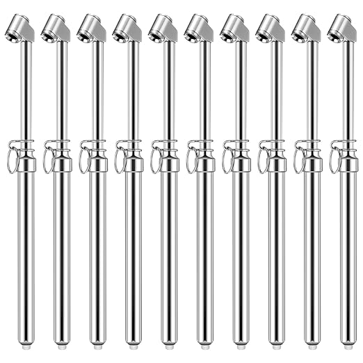 Yunsailing 10 Pcs 10 Pcs Dual Head Tire Pressure Gauge Heavy Duty Truck Tires Air Pressures Gauges with Hook Range 10-150psi, 0.7-10.3bar for Semi Trucks Car Bus Rv Van (Silver)