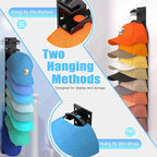 Hat Organizer for Baseball Caps: Hat Rack for Wall & Door, 10-Tier Hat Storage Display Holder Hold up to 20 Hats, Wall Mounte