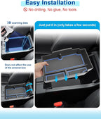 2024 2025 2026 Crosstrek Center Console Organizer for Subaru Crosstrek (Base/Premium/Sport/Limited/Wilderness), 2025 Crosstrek Console Tray 2026 Crosstrek&Impreza Accessories (with Blue Mats)