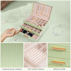 Dajasan Jewelry Box Organizer, 3-Tier Jewelry Storage with 2 Drawers, Large Jewelry Boxes for Women, PU Leather Surface with 