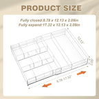 Briwooody Acrylic Drawer Organizer Clear Desk Drawer Organizer Trays with Adjustable Compartments Desk Accessories for Office