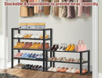 KEETDY Heavy Duty Shoe Rack for Closet Entryway, Stackable Shoe Organizer for Small Space Metal Shoe Rack Shelf Storage for B